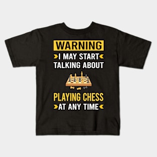 Warning Playing Chess Kids T-Shirt